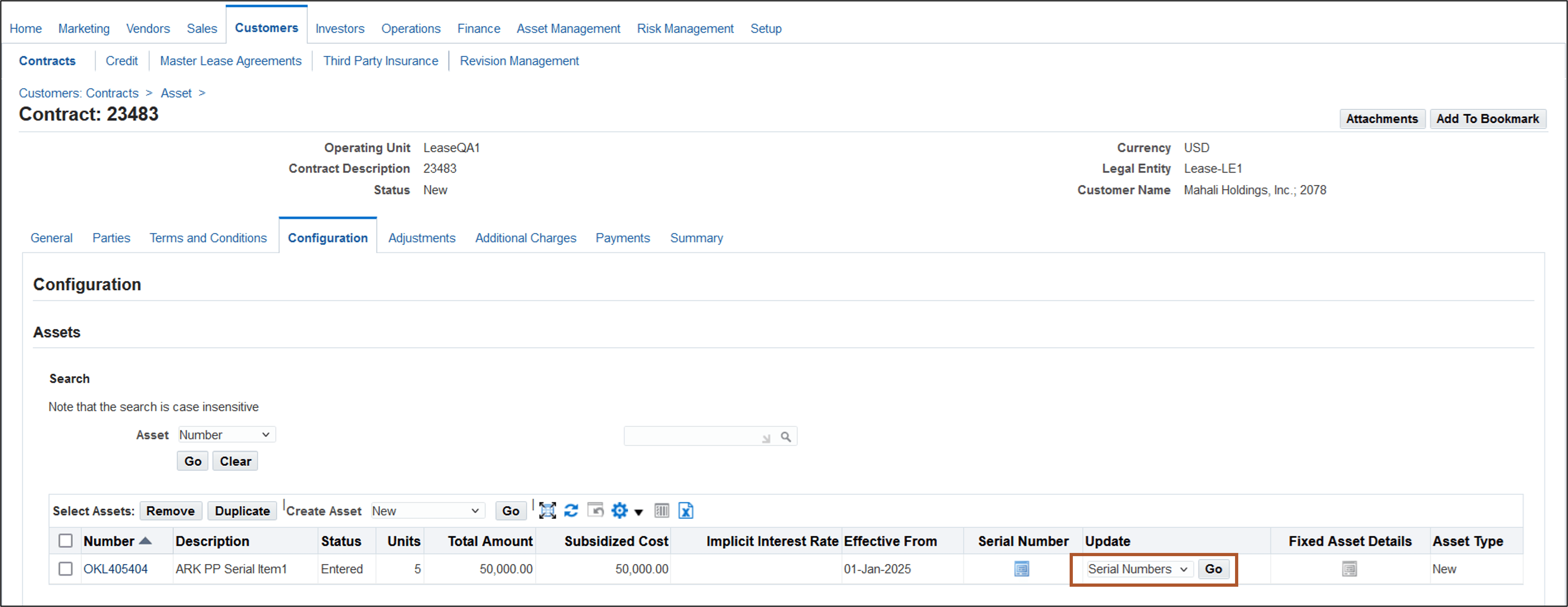 View Asset Details