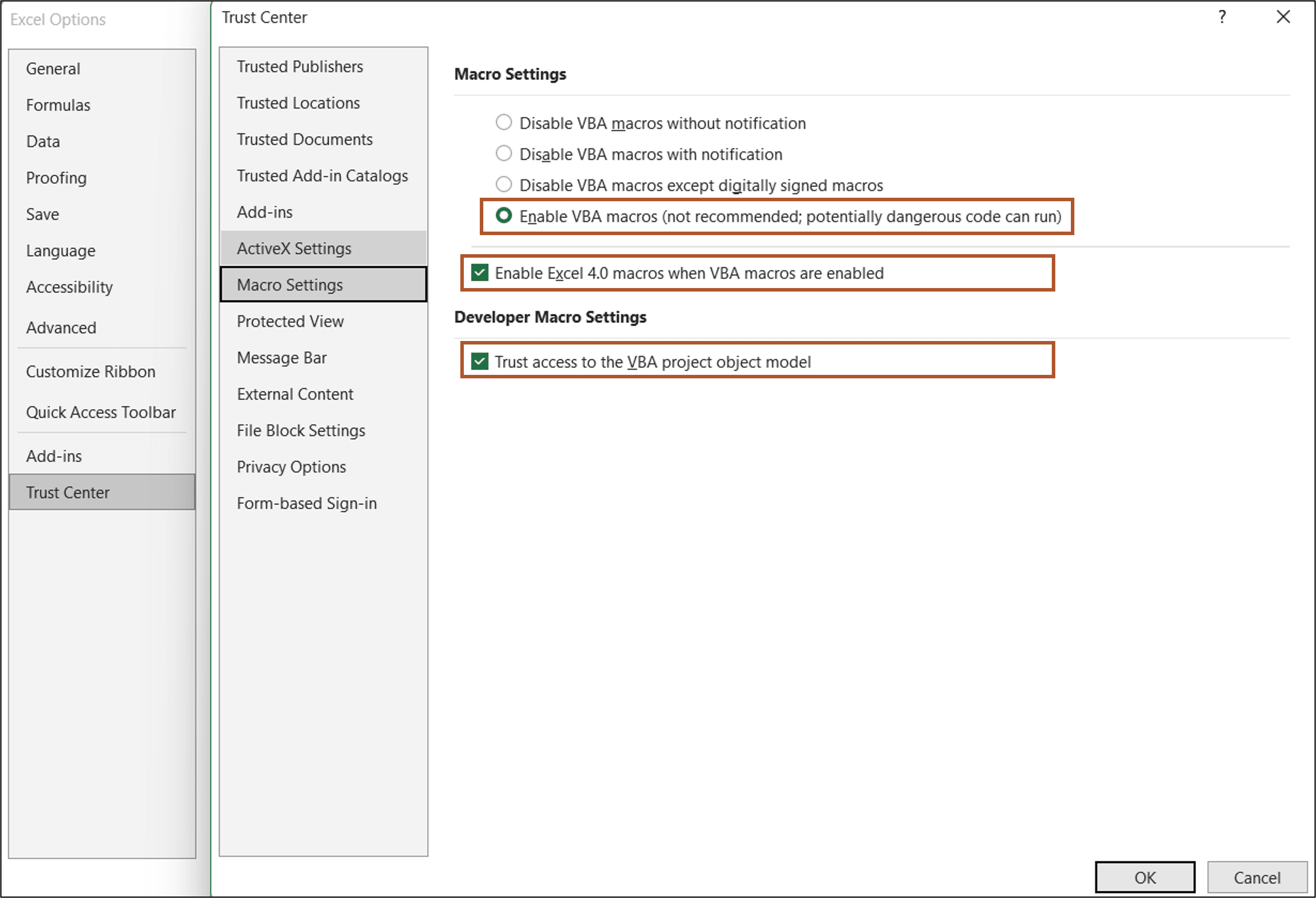 Enable Macros