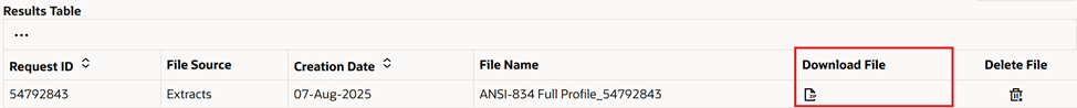 Download the file by clicking the zip file in the Download column of Results Table