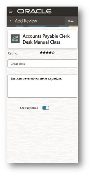 View Current Learning