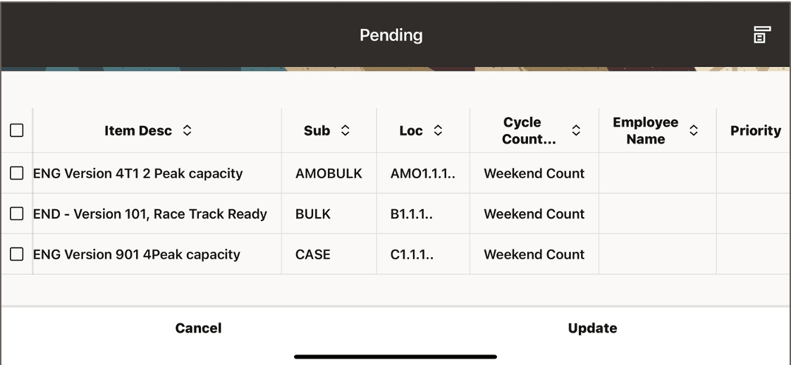 Pending Tasks