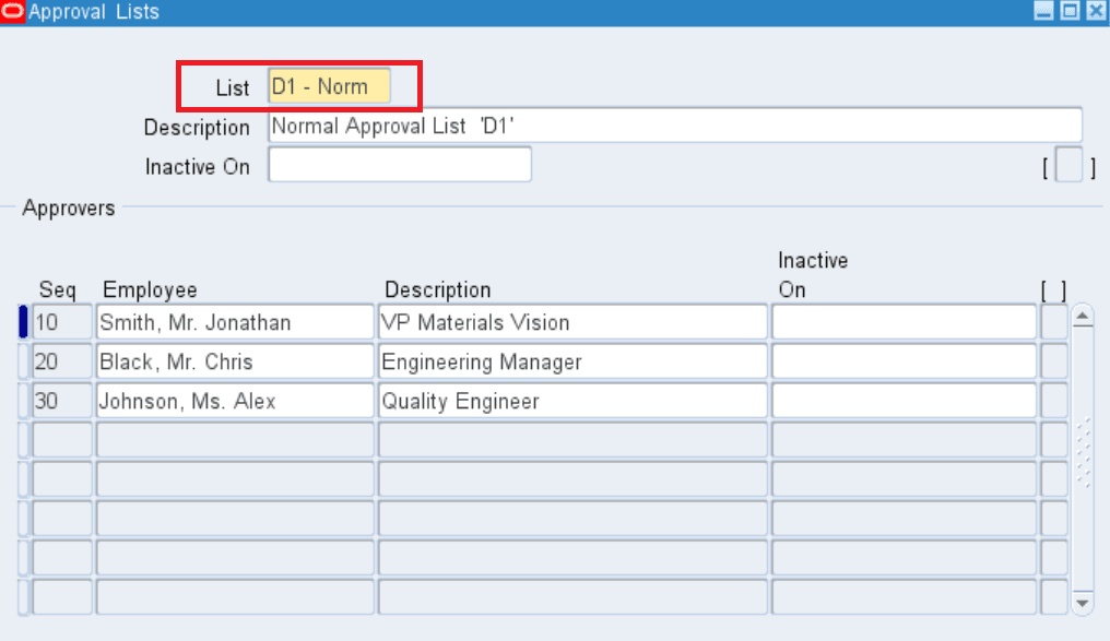 Approval List