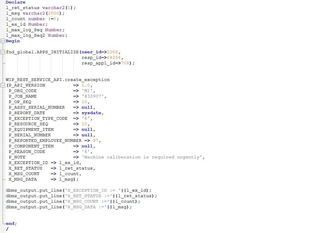 Create exception