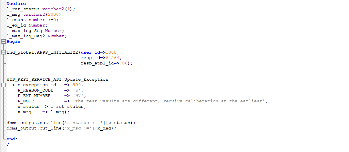Update exception