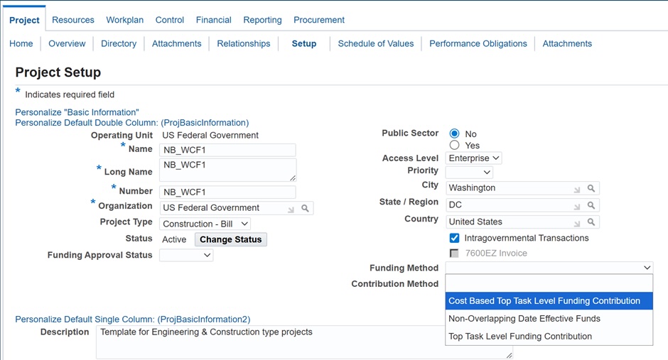 Fig.1 - Cost WCF Setup