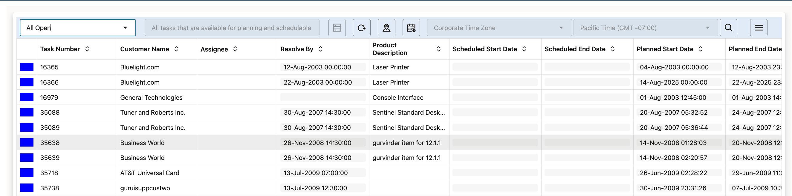 Task List Region