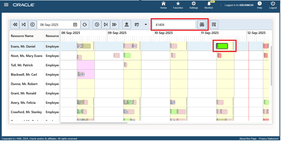 Gantt Search Option