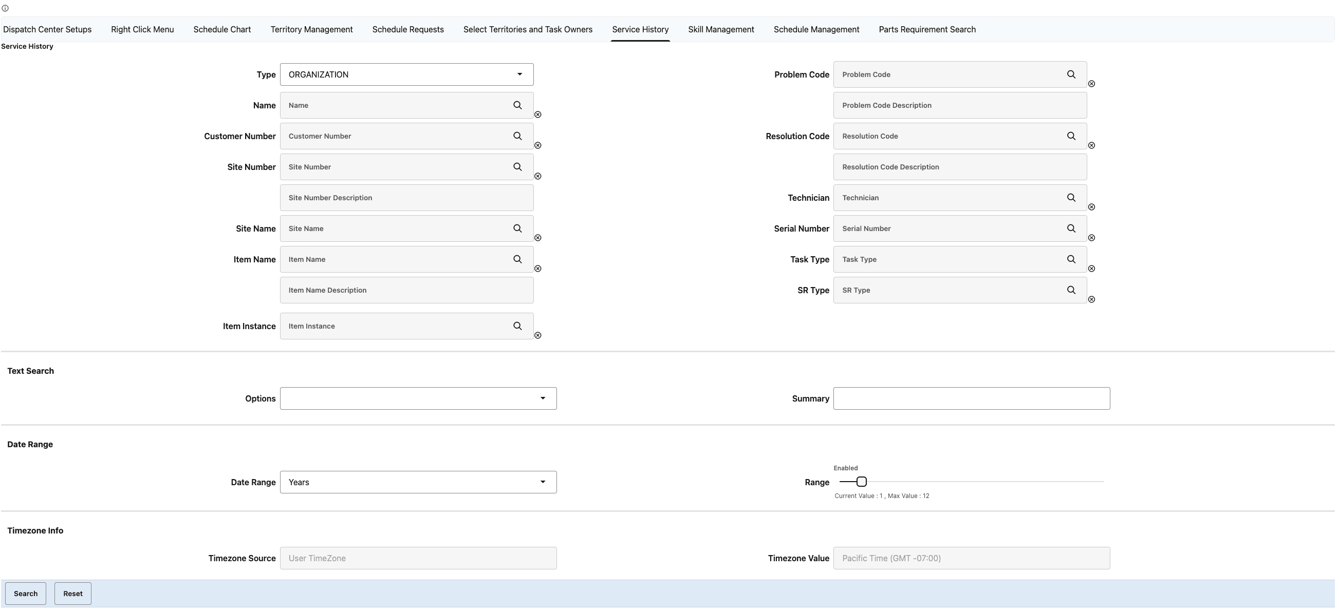 Service History UI