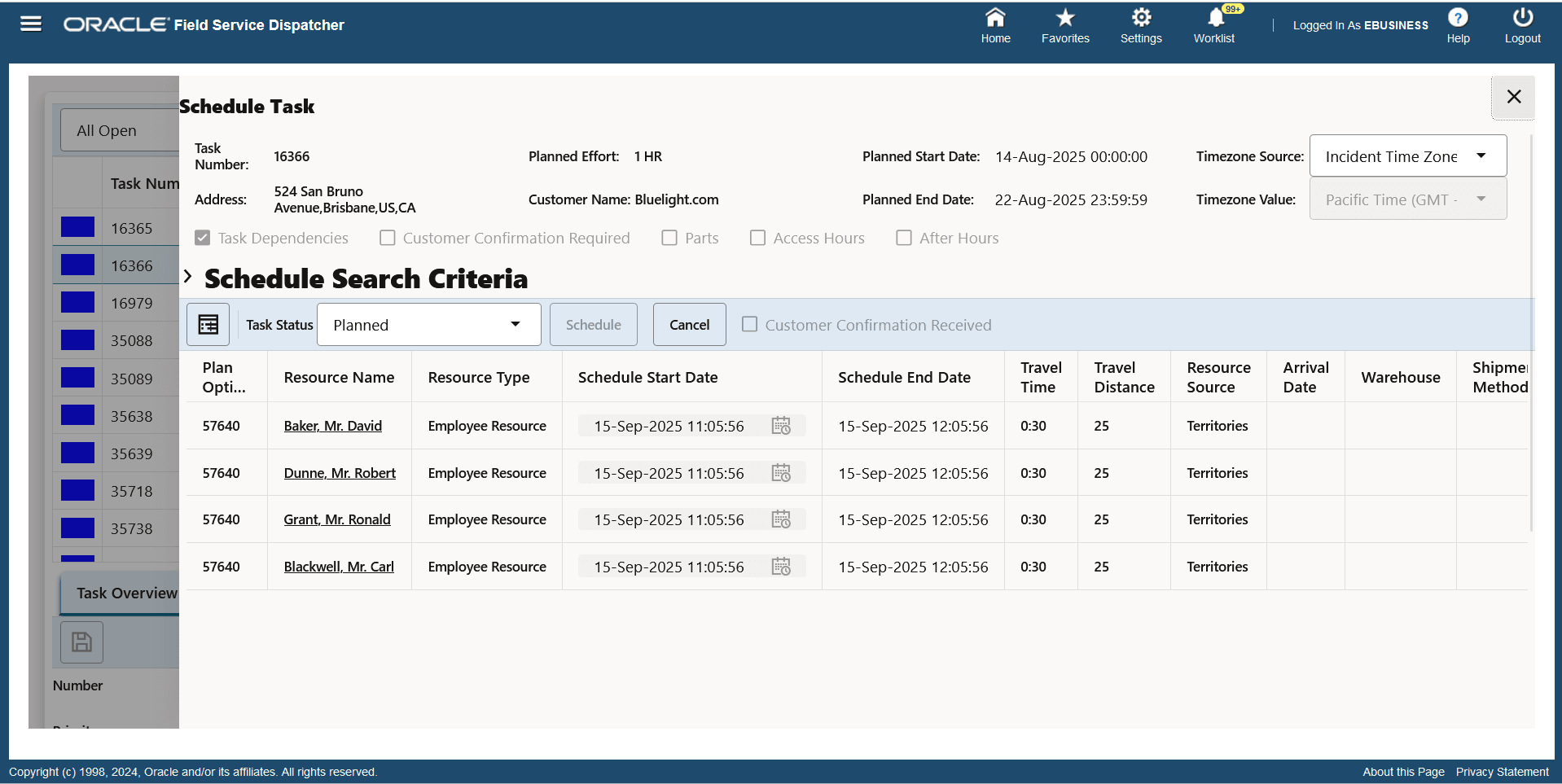 Schedule Advise UI