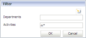 Enter the filter criteria for one or more dimensions, and then click OK.