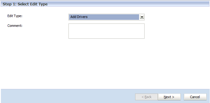 In Comment, enter a name for the edit, and select the Edit Type.