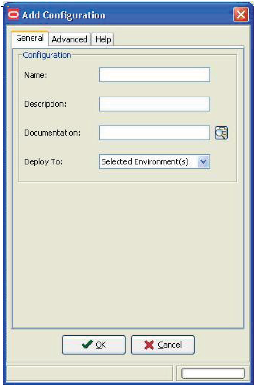 Add Configuration - General tab.