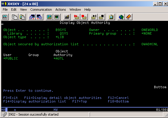 System library DSPOBJAUT.