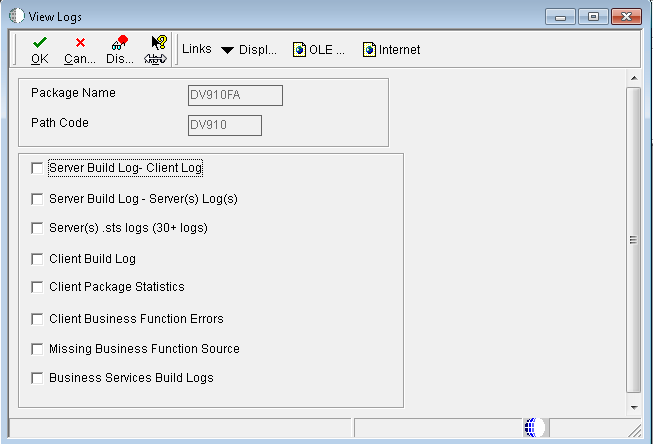 View Logs form