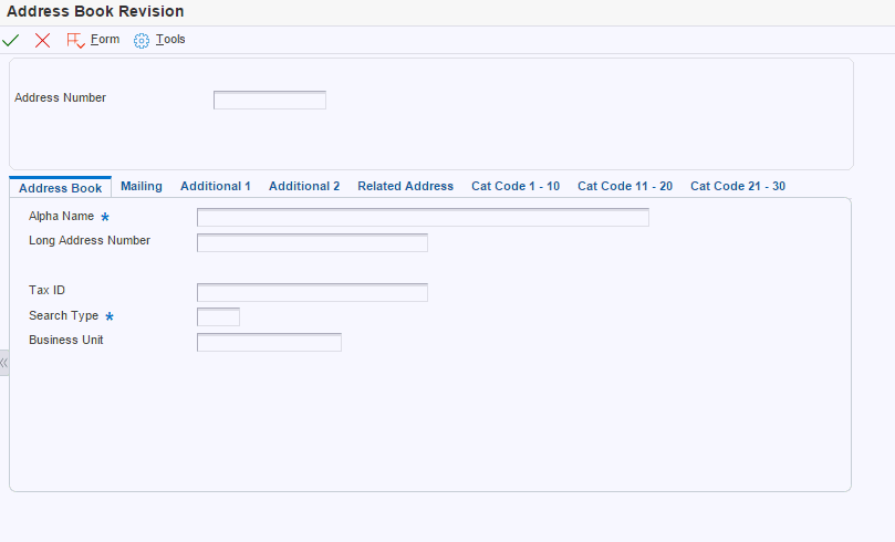 Address Book Revision form