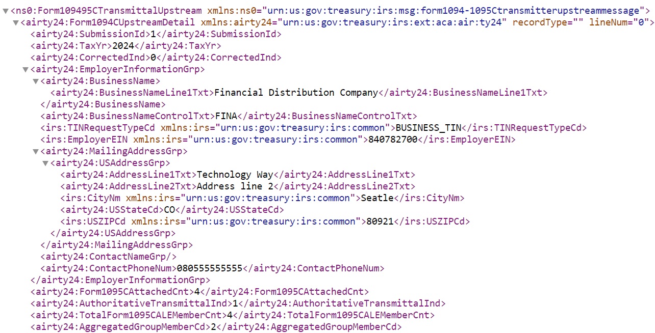 Target Form Data XML