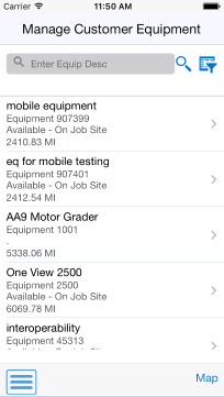 Service Equip: Select Equipment