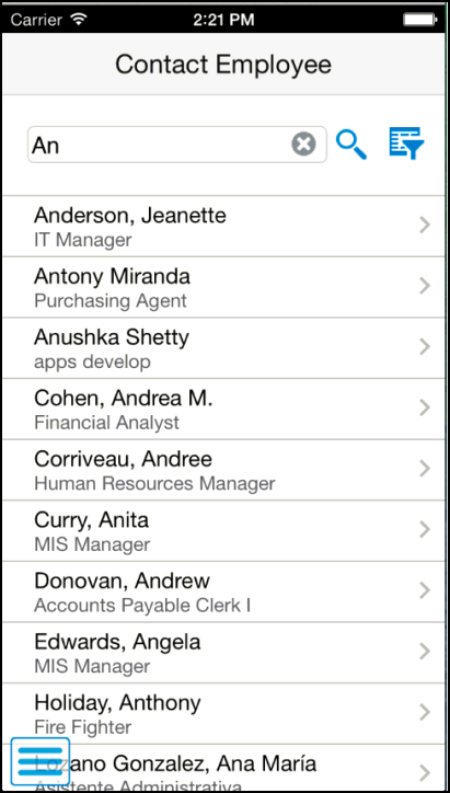 Contact Employee - Search