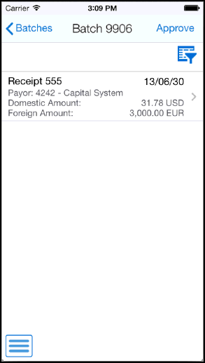 List of Receipts: Smartphone