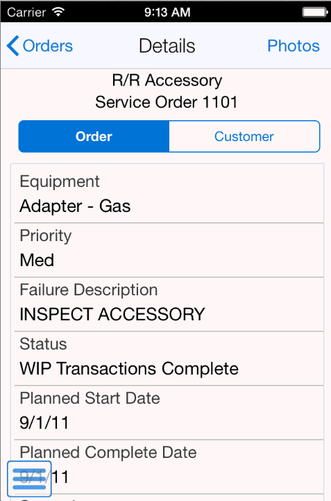 Order Tab: Smartphone