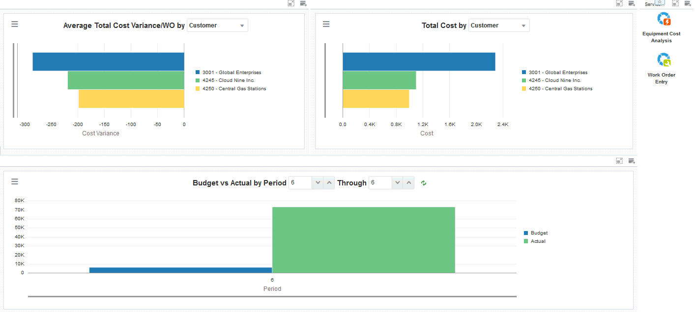 Service Team Cost Performance Page