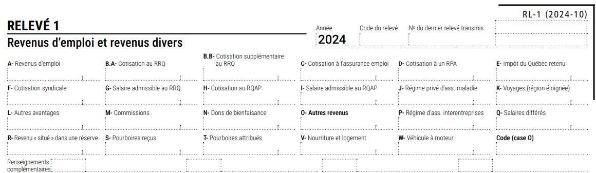 Sample Relevé 1 form