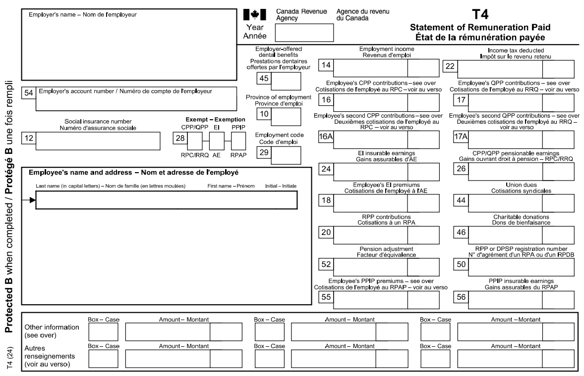 Example T4 form