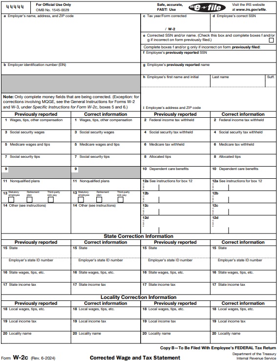 W-2C example form