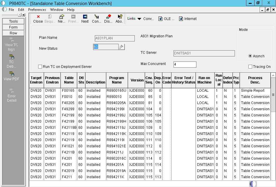 Graphic describes the Standalone Table Conversion Workbench