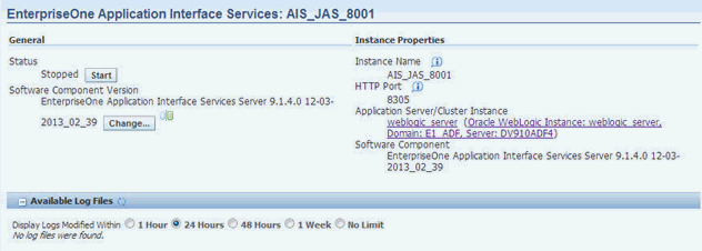 AIS EnterpriseOne Application Interface.