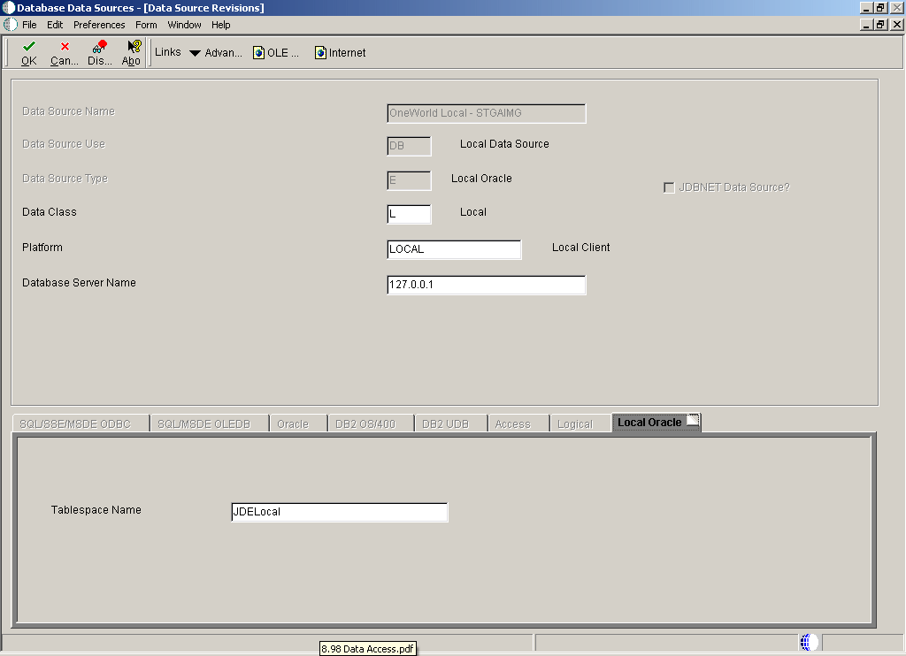 Data Source Revisions form