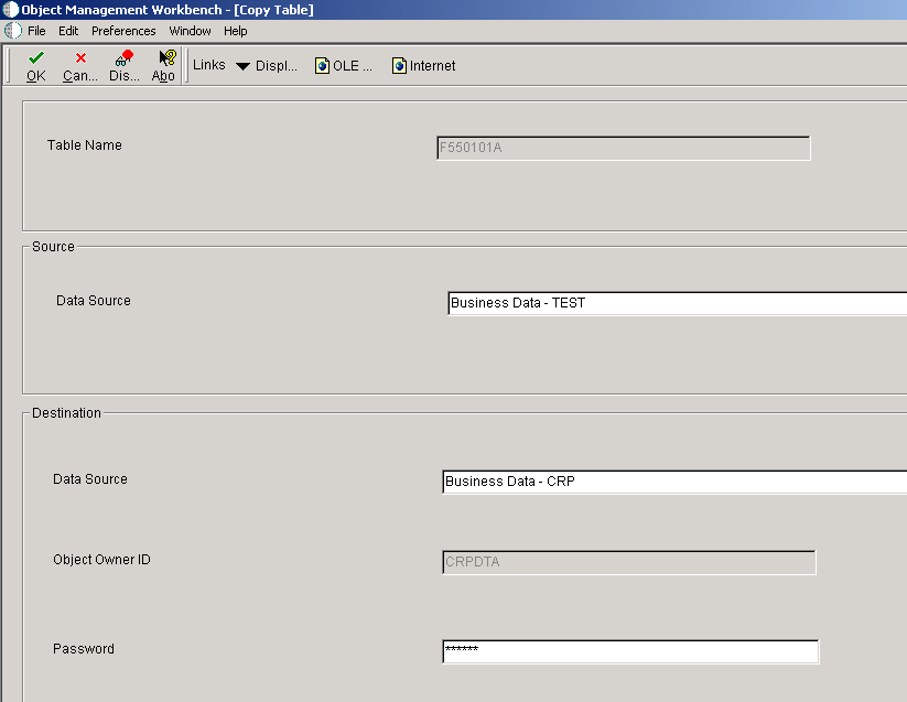 Copy Table form