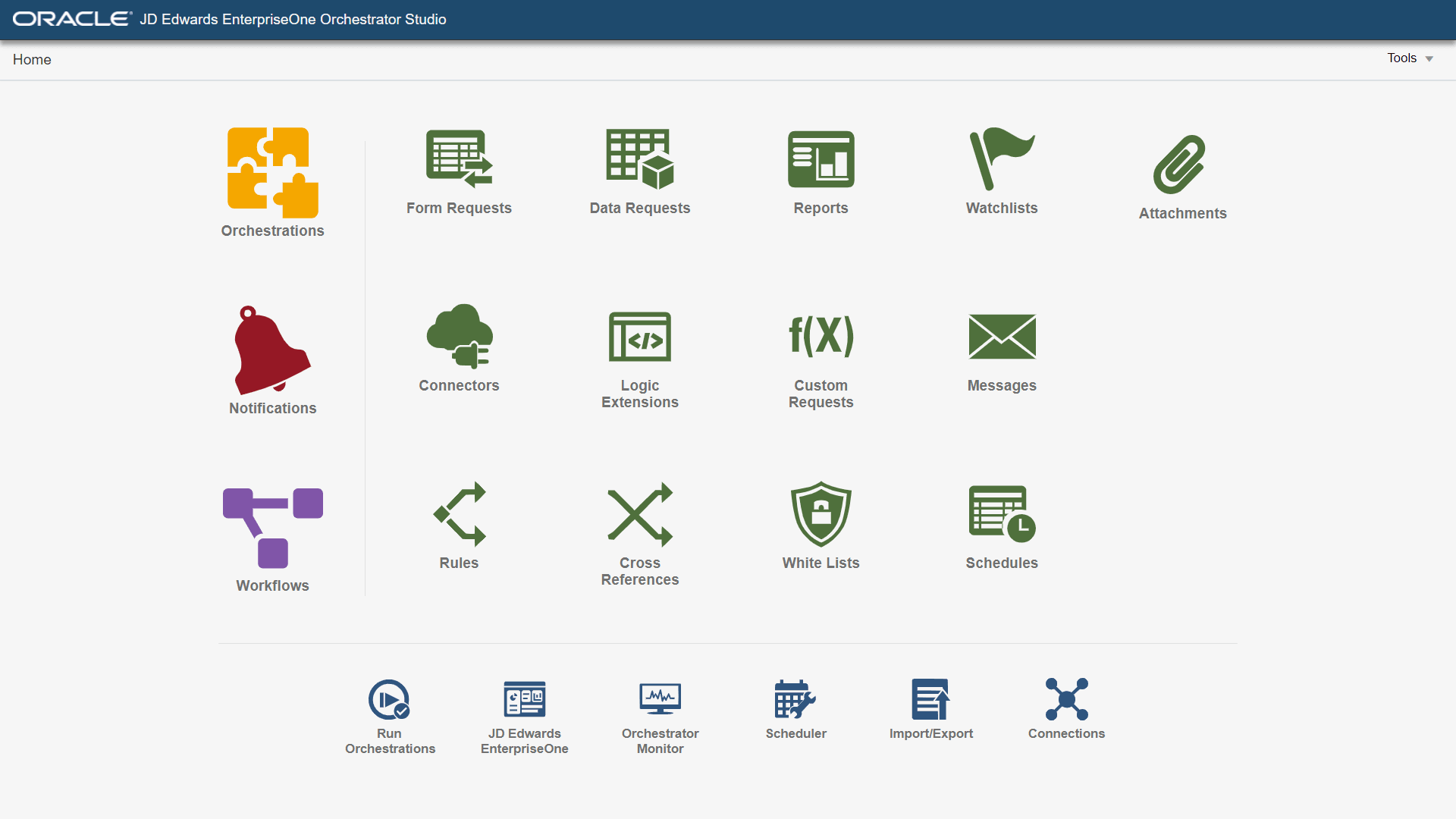 Orchestrator studio home page