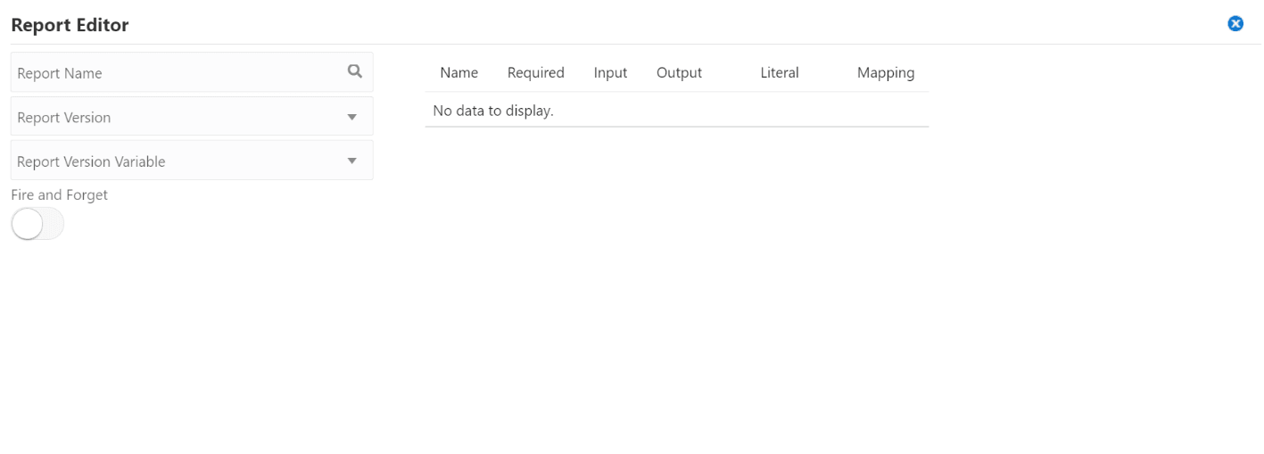 Report editor window