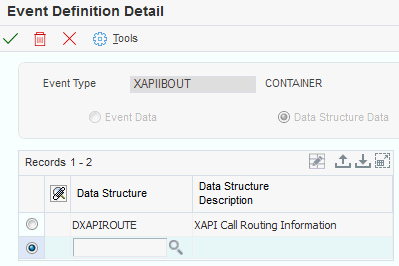 Event Definition Detail form