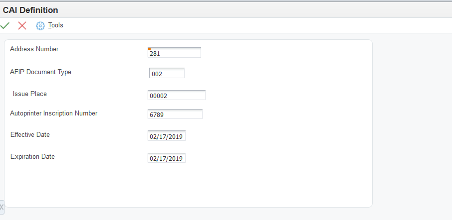 CAI Definition form (Release 9.2 Update)