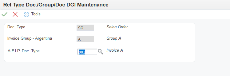 Rel Type Doc./Group/Doc DGI Maintenance form (Release 9.2 Update).