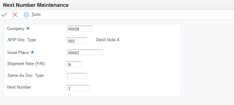 Next Number Maintenance form (Release 9.2 Update).
