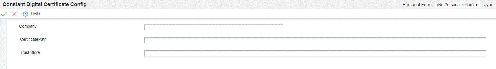 Constant Digital Certificate Config (P76B5700) form (Release 9.2 Update)