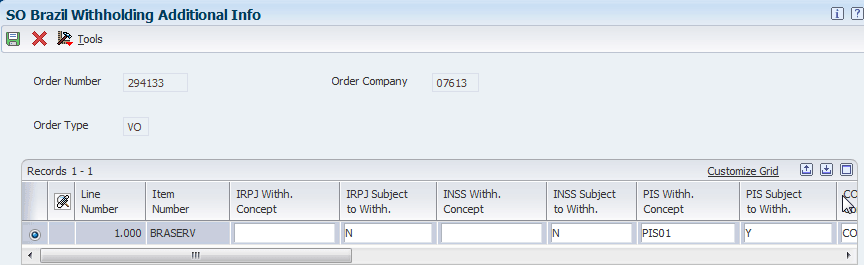 SO Brazil Withholding Additional Info form