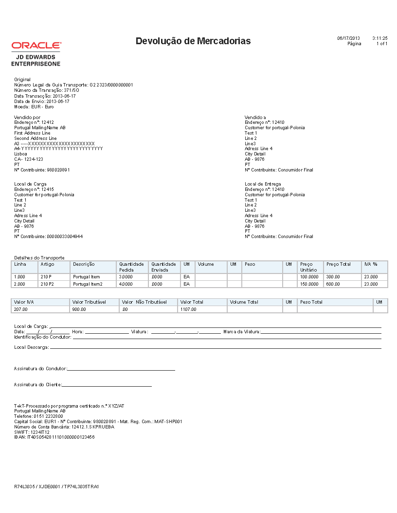 Return of Goods Document Sample
