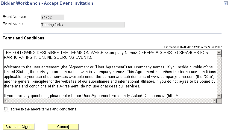 Accept Event Invitation form