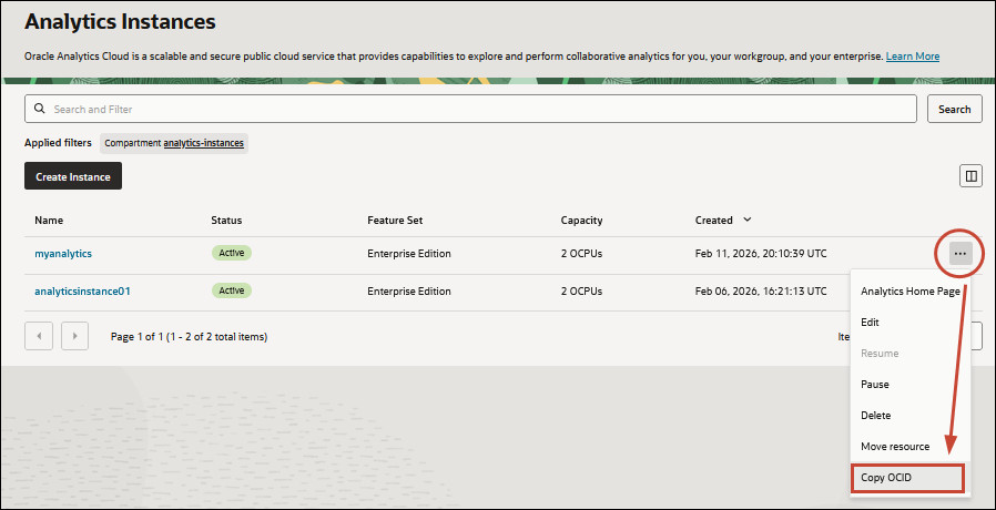 Description of console_oac_ocid.jpg follows Description of console_oac_ocid.jpg follows