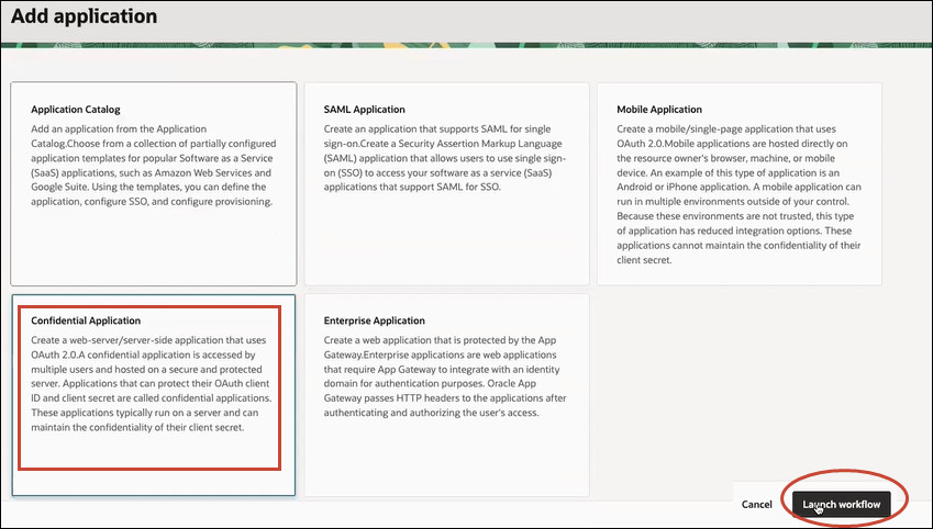 Add a confidential application