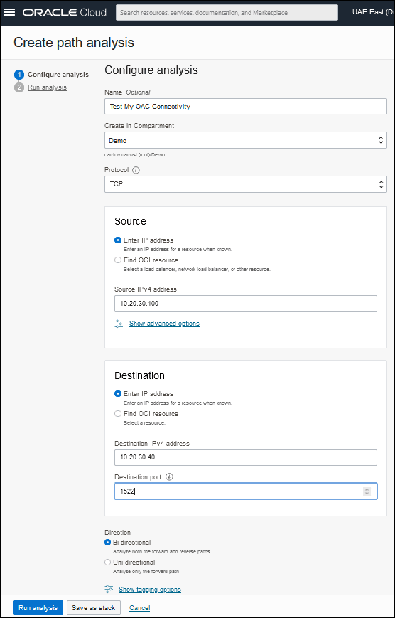 Configure path for analysis Configure path for analysis