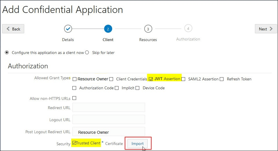 Add Confidential Application Add Confidential Application