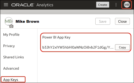 Description of power-bi-app-key-profile.png follows