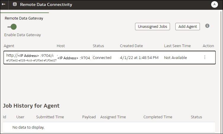 Description of remote-connectivity-page-console.png follows Description of remote-connectivity-page-console.png follows