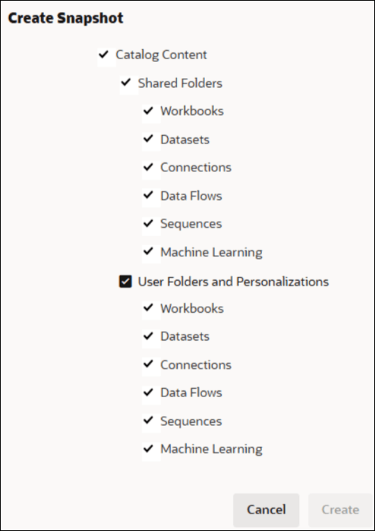 Description of create-snapshot-select-catalog-items.png follows Description of create-snapshot-select-catalog-items.png follows