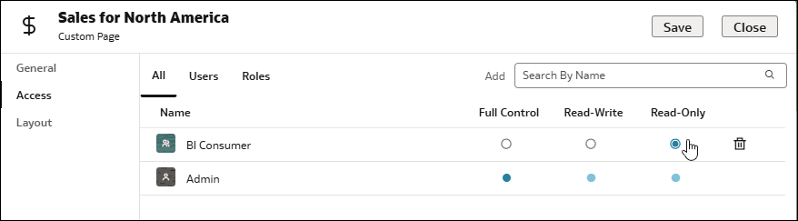 Description of custom_pages_access_tab.png follows Description of custom_pages_access_tab.png follows